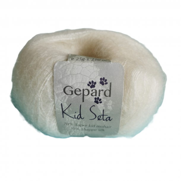 Gepard Kid Seta Silk Mohair Råhvid